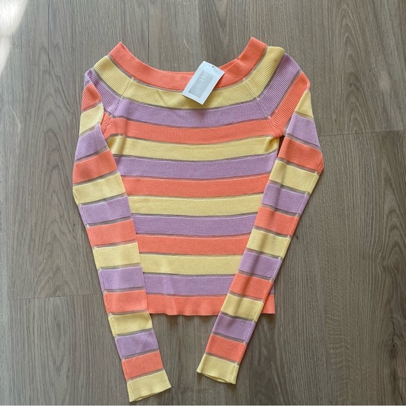 Intermix Delia Striped Knit Top - Picture 4 of 7